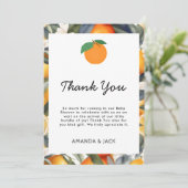 Er is een kleine stropdas op weg naar Citrus Baby  Bedankkaart (Staand voorkant)