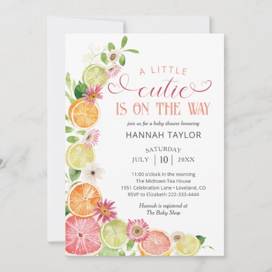 Er is een kleine stropdas op weg naar Citrus Baby  Kaart (Voorkant)