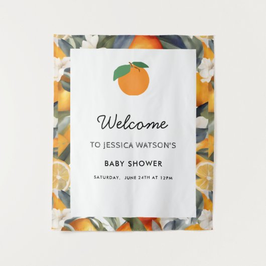 Er is een kleine stropdas op weg naar Citrus Baby Wandkleed (Voorkant)