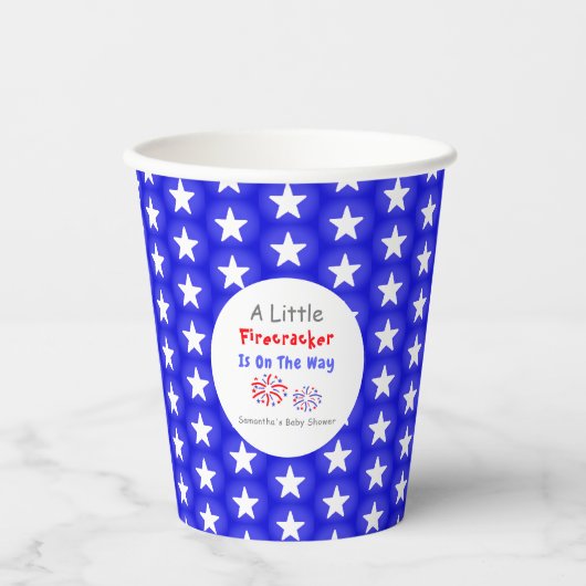 Er is een kleine vuurwerker onderweg papieren bekers (Voorkant)