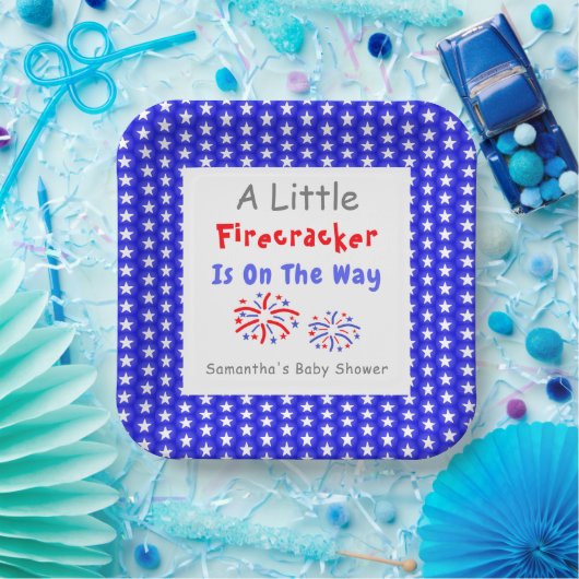 Er is een kleine vuurwerker onderweg papieren bordje (Feest)