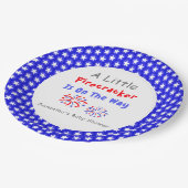 Er is een kleine vuurwerker onderweg papieren bordje (Gekanteld)