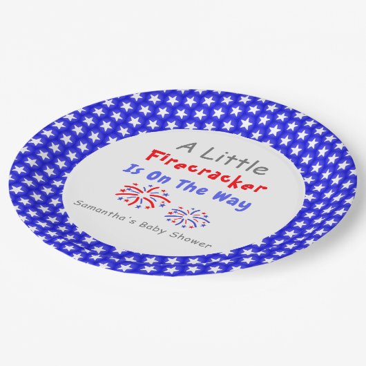 Er is een kleine vuurwerker onderweg papieren bordje (Gekanteld)