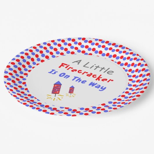 Er is een kleine vuurwerker onderweg papieren bordje (Gekanteld)