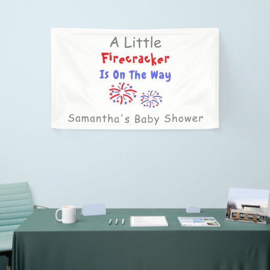 Er is een kleine vuurwerker onderweg spandoek (Beurs)