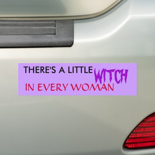 ER IS EEN KLEINE, WITCH, IN ELKE VROUW BUMPERSTICKER (Op auto)
