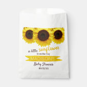 Er is een kleine zonnebloem onderweg. Baby shower Bedankzakje (Voorkant)