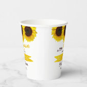 Er is een kleine zonnebloem onderweg. Baby shower Papieren Bekers (Rechts)