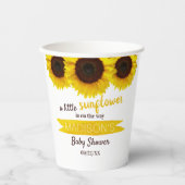 Er is een kleine zonnebloem onderweg. Baby shower Papieren Bekers (Voorkant)