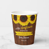 Er is een kleine zonnebloem onderweg. Baby shower Papieren Bekers (Voorkant)