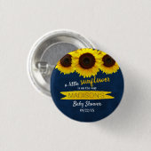 Er is een kleine zonnebloem onderweg. Baby shower Ronde Button 3,2 Cm (Voorkant /achterkant)