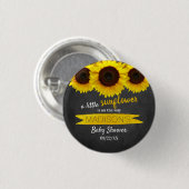 Er is een kleine zonnebloem onderweg. Baby shower Ronde Button 3,2 Cm (Voorkant /achterkant)