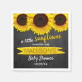 Er is een kleine zonnebloem onderweg. Baby shower Servet (Voorkant)