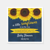 Er is een kleine zonnebloem onderweg. Baby shower Servet (Voorkant)
