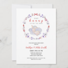 Er is een konijn onderweg, Baby shower Kaart