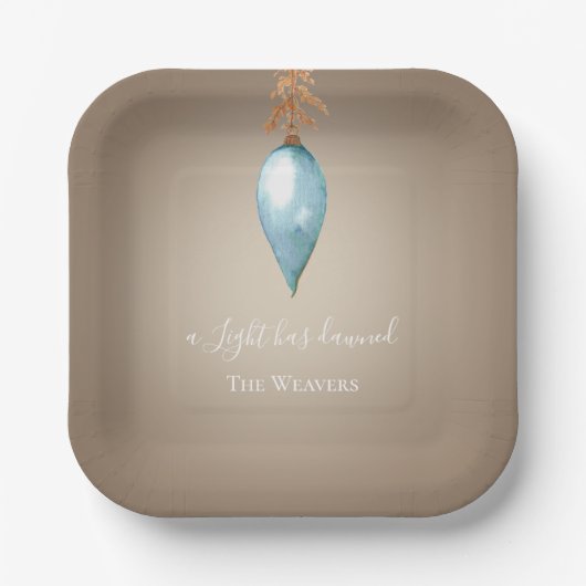 Er is een licht aangebroken | Aangepaste Waterverf Papieren Bordje (Voorkant)