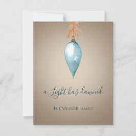 Er is een licht aangebroken | Blue Waterverf Chris Feestdagenkaart