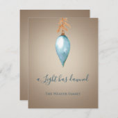 Er is een licht aangebroken | Blue Waterverf Chris Feestdagenkaart (Voorkant / Achterkant)