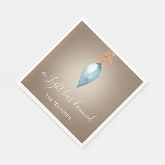 Er is een licht aangebroken | Originele Waterverf  Servet (Hoek)