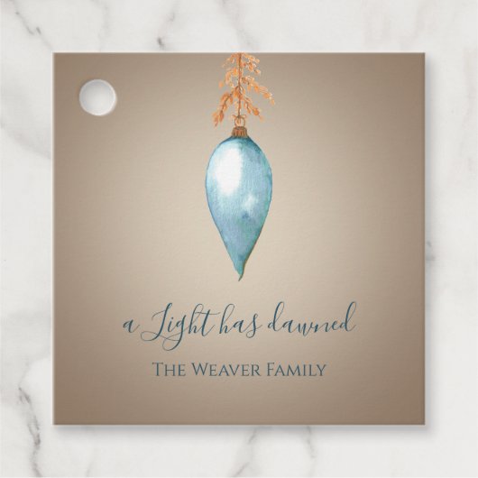 Er is een licht aangebroken | Waterverf Custom Chr Bedankjes Labels (Voorkant)