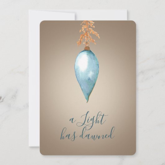 Er is een licht aangebroken | Waterverf Custom Chr Feestdagenkaart (Voorkant)