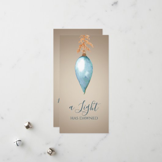 Er is een licht aangebroken | Waterverf Custom Chr Feestdagenkaart (Voorkant / Achterkant in situ)