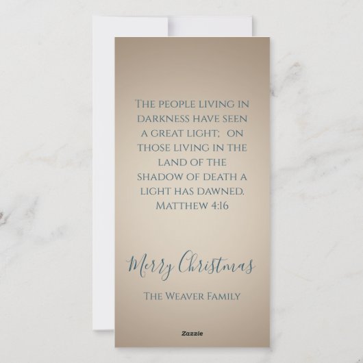 Er is een licht aangebroken | Waterverf Custom Chr Feestdagenkaart (Achterkant)