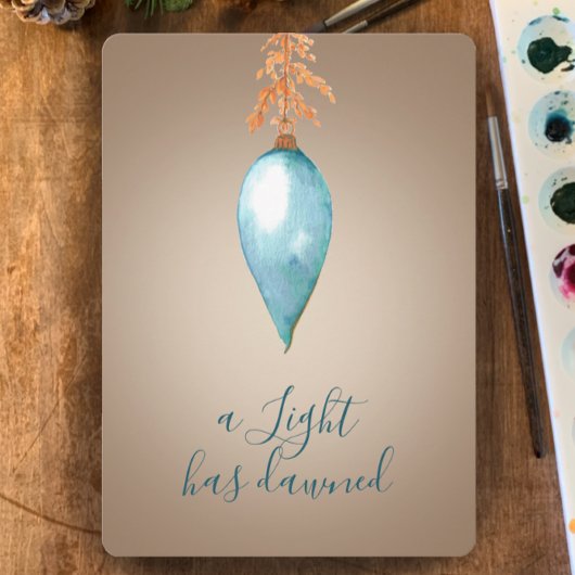 Er is een licht aangebroken | Waterverf Custom Chr Feestdagenkaart