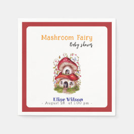 Er is een lieve kleine paddenstoelenfee onderweg servet