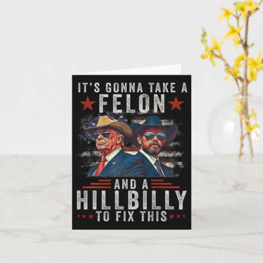 Er is een misdadiger en een Hillbilly voor nodig o Kaart (Gele Bloem)