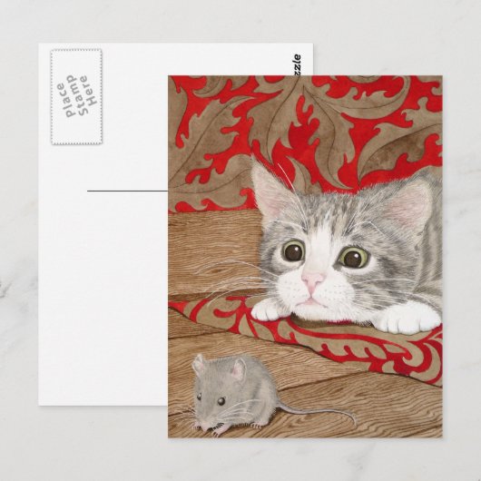 Er is een muis in huis! briefkaart (Voorkant / Achterkant)