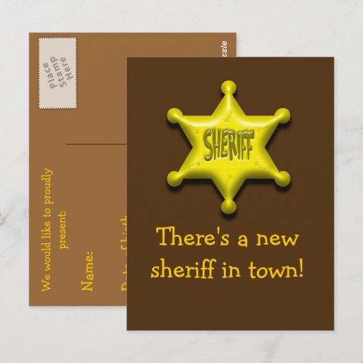 Er is een nieuwe sheriff in de stad. briefkaart (Voorkant / Achterkant)