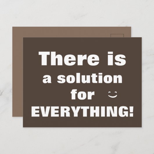 Er is een oplossing voor alles wat positief is briefkaart (Voorkant / Achterkant)