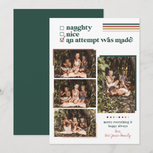 Er is een poging gedaan   Moderne kerstfotokaart Kaart