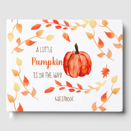 Er is een pompoen op weg naar Herfst Baby shower Gastenboek