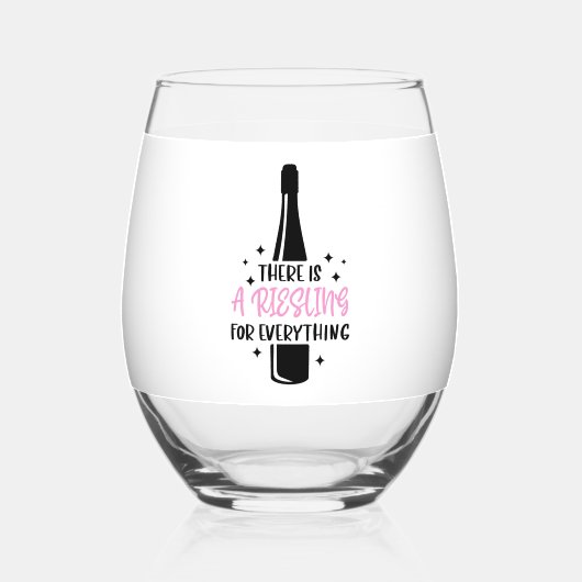 Er is een Riesling voor Alles Grappig  Wijnglas Zonder Voet (Achterkant)
