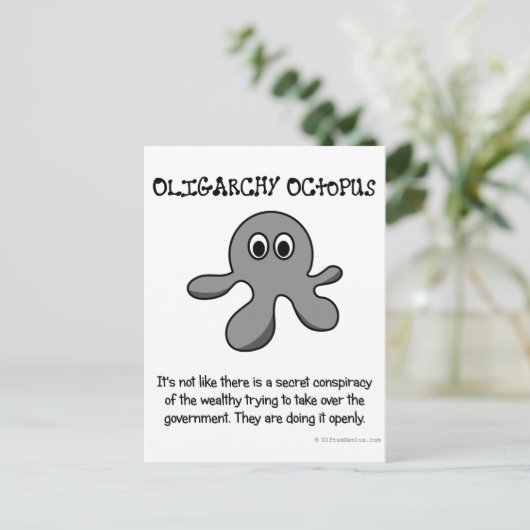 Er is een samenzwering om de regering over te neme briefkaart (Staand voorkant)