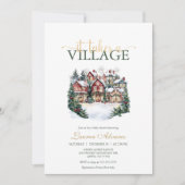 Er is een sneeuwig Baby shower in het dorp Kaart (Voorkant)