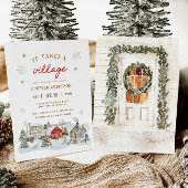 Er is een sneeuwig Baby shower in het dorp Kaart