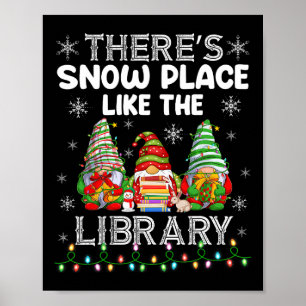 Er is een sneeuwplek zoals de bibliotheek Biblioth Poster