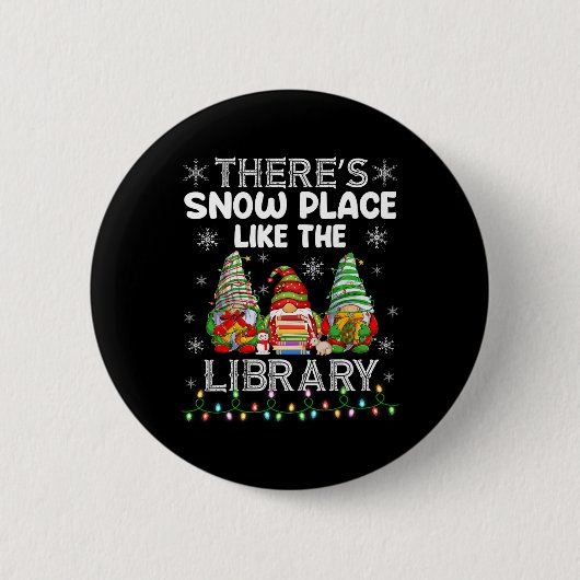 Er is een sneeuwplek zoals de bibliotheek Biblioth Ronde Button 5,7 Cm (Voorkant)