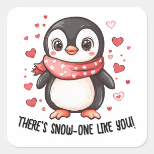 Er is een sneeuwpop zoals jij Valentijnsdag Vierkante Sticker
