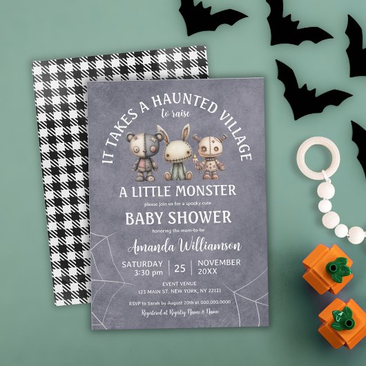 Er is een spookachtig Halloween Baby shower Kaart