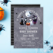 Er is een spookachtig Halloween Baby shower Kaart