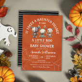 Er is een spookdorp Boo Halloween Baby shower Kaart