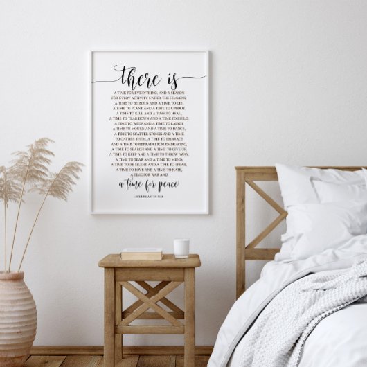 Er is een tijd voor alles, ecclesiastes 3:1-8 poster