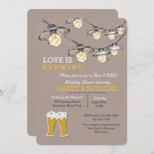 Er is een uitnodiging voor een tweedaagse bruiloft (Voorkant / Achterkant)