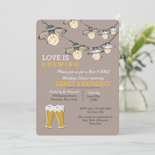 Er is een uitnodiging voor een tweedaagse bruiloft (Staand voorkant)