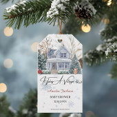 Er is een uitnodiging voor het Village Baby shower Cadeaulabel