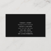 er is een verhaal achter elke persoon die een reas visitekaartje (Voorkant)